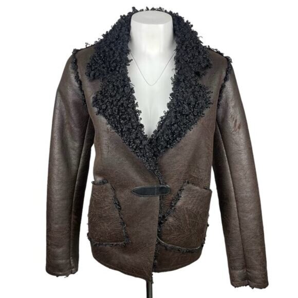 SOSKEN Studios X Marisa Minicucci Faux Suede Leather Jacket Sz Medium - Picture 1 of 6